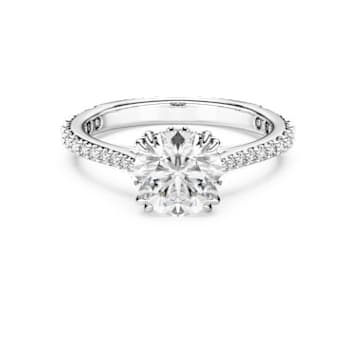 Constella cocktail ring Round cut Pav White Rhodium plated