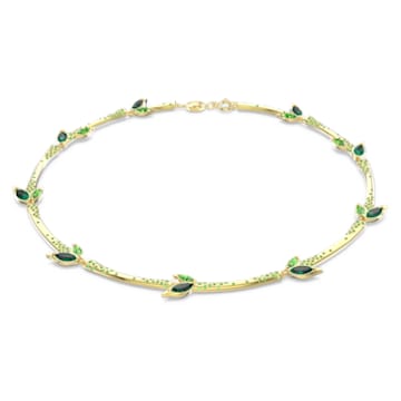 Dellium Halskette, Bambus, Grün, Goldlegierungsschicht - Swarovski, 5645367