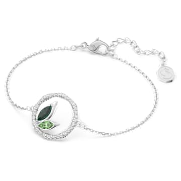 Zapestnica Dellium, Bambus, Zelena, Prevleka iz rodija - Swarovski, 5645375
