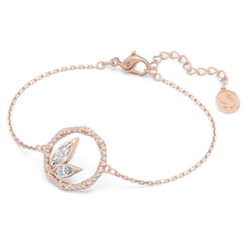 Dellium bracelet, Bamboo, White, Rose gold-tone plated - Swarovski, 5645376