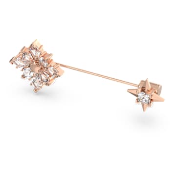 Stella brooch, Kite cut, Star, White, Rose gold-tone plated - Swarovski, 5645377