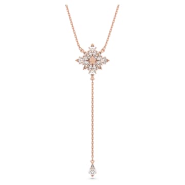 Stella Y necklace, Kite cut, Star, White, Rose gold-tone plated - Swarovski, 5645383