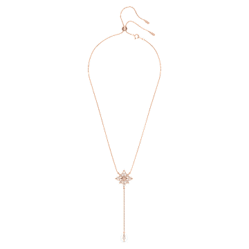 Stella Y necklace, Kite cut, Star, White, Rose gold-tone plated - Swarovski, 5645383
