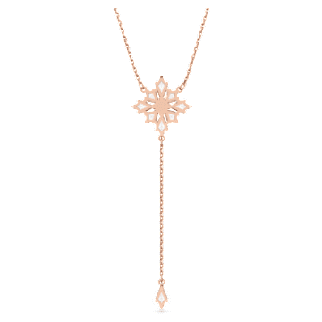 Collier en Y Stella, Taille cerf-volant, Étoile, Blanc, Placage de ton or rosé - Swarovski, 5645383