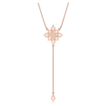 Stella Y necklace, Kite cut, Star, White, Rose gold-tone plated - Swarovski, 5645383