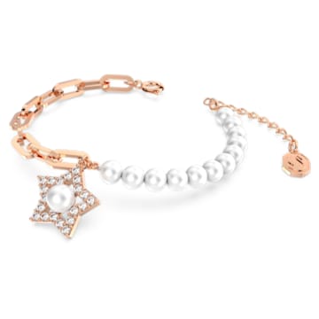 Bracelet Stella, Pavé, Étoile, Blanc, Placage de ton or rosé - Swarovski, 5645461