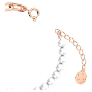 Stella 手链, 仿水晶珍珠, 星星, 白色, 镀玫瑰金色调 - Swarovski, 5645461
