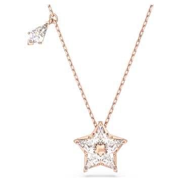Stella pendant, Mixed cuts, Star, White, Rose gold-tone plated