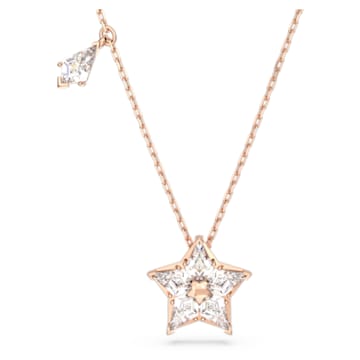 Obesek Stella, Rez v obliki zmaja, Zvezda, Bel, Prevleka rožnato zlatega odtenka - Swarovski, 5645463