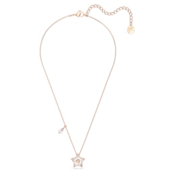 Stella 链坠, 风筝型切割, 星星, 白色, 镀玫瑰金色调 - Swarovski, 5645463