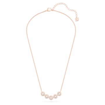 Angelic necklace, Square cut, White, Rose gold-tone plated - Swarovski, 5646715