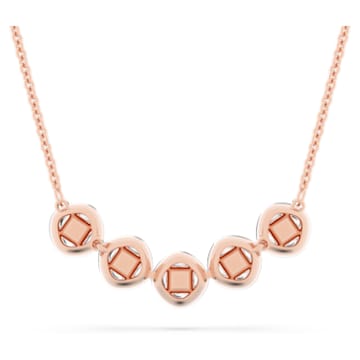 Angelic necklace, Square cut, Pavé, White, Rose gold-tone plated - Swarovski, 5646715