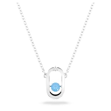 Swarovski cubic zirconia rainbow blue luckily necklace sales