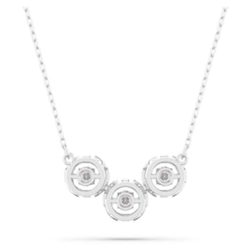 Swarovski Sparkling Dance Trilogy necklace, Round cut, White, Rhodium plated - Swarovski, 5646732