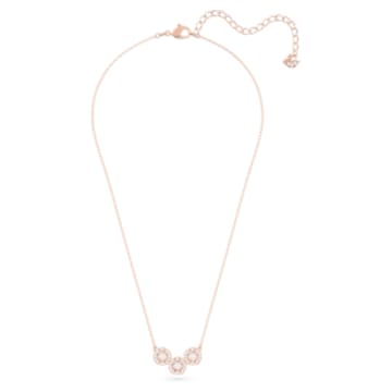 Swarovski Sparkling Dance Triology necklace, Pavé, White, Rose gold-tone plated - Swarovski, 5646734