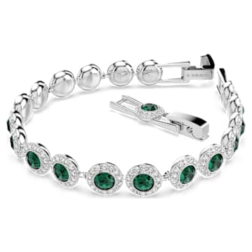 Angelic Armband, Rundschliff, Pavé, Mittel, Grün, Rhodiniert - Swarovski, 5646735