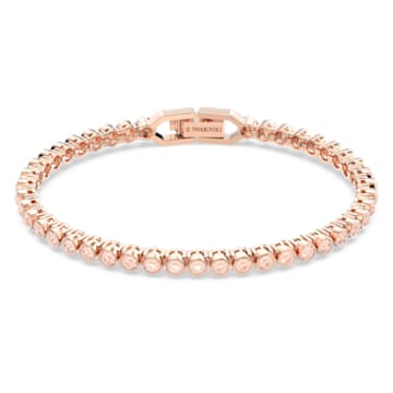 Emily bracelet, Round cut, Pink, Rose gold-tone plated - Swarovski, 5646736