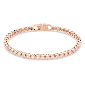 Imber Emily Tennis bracelet Round cut Pink Rose gold tone plated Swarovski