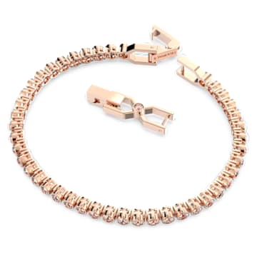 Braccialetto Emily, Taglio tondo, Rosa, Placcato color oro rosa - Swarovski, 5646736