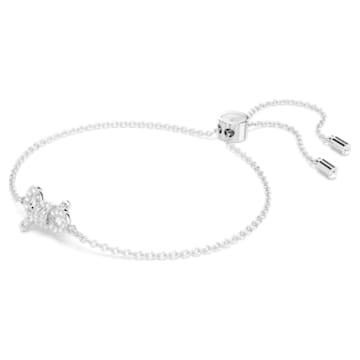Lifelong Bow bracelet, Pavé, Bow, White, Rhodium plated - Swarovski, 5646738
