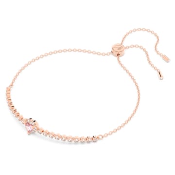 One bracelet, Heart, Pink, Rose gold-tone plated - Swarovski, 5646745