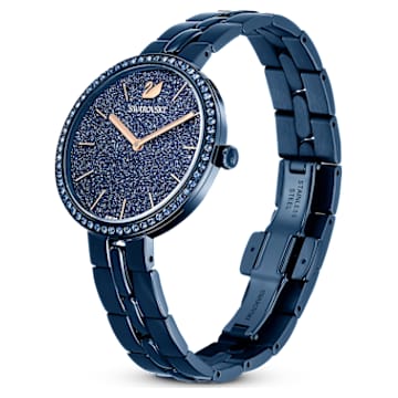 Cosmopolitan horloge, Swiss Made, Metalen armband, Blauw, Blauwe afwerking - Swarovski, 5647452