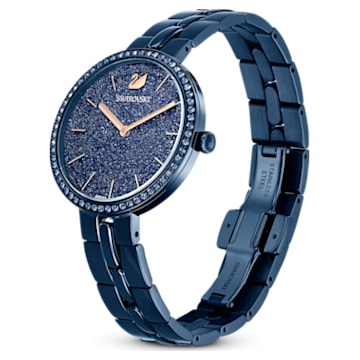 Cosmopolitan Uhr, Schweizer Produktion, Metallarmband, Blau, Blaues Finish - Swarovski, 5647452