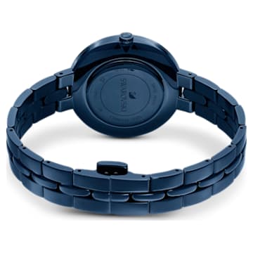 Ceas Cosmopolitan, Fabricat în Elveția, Brățară de metal, Albastru, Finisaj albastru - Swarovski, 5647452