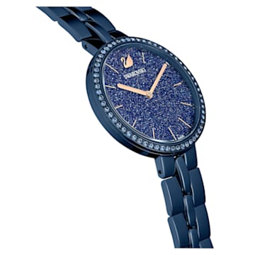 Ρολόι Cosmopolitan, Eλβετικής κατασκευής, Μεταλλικό μπρασελέ, Μπλε, Μπλε φινίρισμα - Swarovski, 5647452