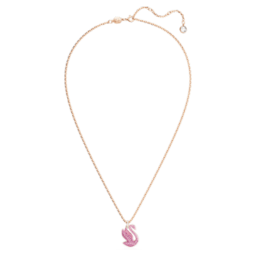 Swarovski Iconic Swan pendant, Swan, Medium, Pink, Rose gold-tone plated - Swarovski, 5647552