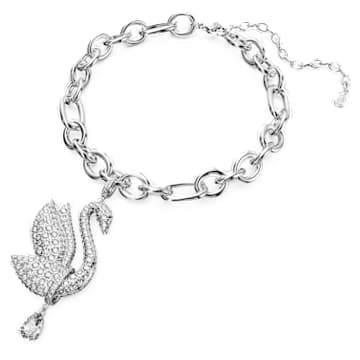 Girocollo Swarovski Iconic Swan, Cigno, Bianco, Placcato rodio - Swarovski, 5647554