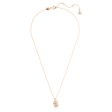 Pendente Swarovski Iconic Swan, Cigno, Piccolo, Bianco, Placcato color oro rosa - Swarovski, 5647555