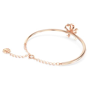 Brățară fixă Volta, Fundă, Albă, Placat cu nuanță roz-aurie - Swarovski, 5647565