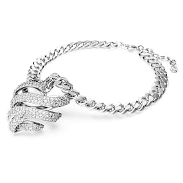 Choker Volta, Inimă, Alb, Placat cu rodiu - Swarovski, 5647567