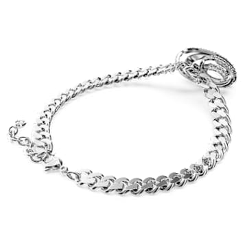 Volta choker nyaklánc, Szív, Fehér, Ródium bevonattal - Swarovski, 5647567