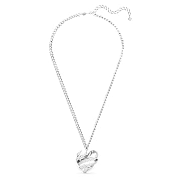 Pandantiv Volta, Inimă, Mare, Alb, Placat cu rodiu - Swarovski, 5647578