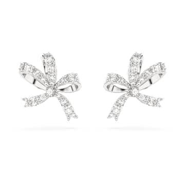 Orecchini A Perno Vintage Con Fiocco Di Cristallo E Zirconia - Orecchini A Cerchio Huggie Per Donna, Regalo Elegante