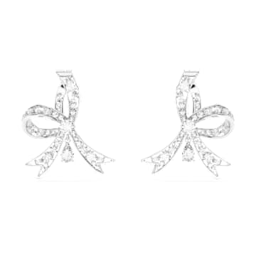 Orecchini pendenti Volta, Fiocco, Bianchi, Placcato rodio - Swarovski, 5647582