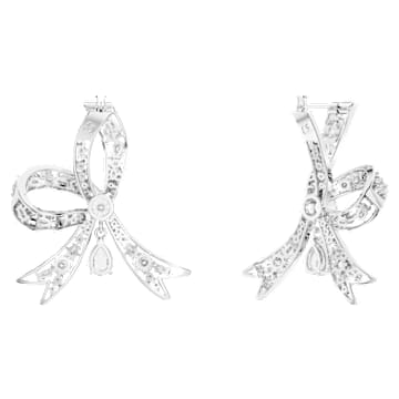Pendants d'oreilles Volta, Nœud, Blanches, Métal rhodié - Swarovski, 5647582