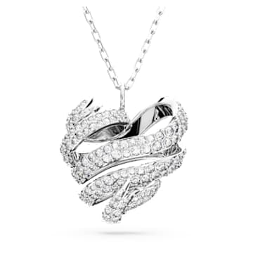 Wisiorek Volta, Serce, Mały, Biały, Powłoka z rodu - Swarovski, 5647584