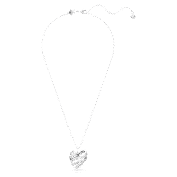 Volta medál, Szív, Kicsi, Fehér, Ródium bevonattal - Swarovski, 5647584