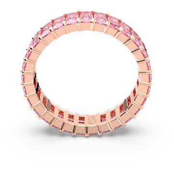 Matrix gyűrű, Baguette metszés, Rózsaszín, Rózsaarany-tónusú bevonattal - Swarovski, 5647589