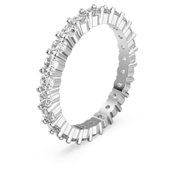 Constella ring, Set (2), Princess cut, White, Rhodium plated - Swarovski, 5647662