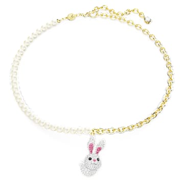 Chinese Zodiac necklace, Rabbit, Multicolored, Gold-tone plated | Swarovski