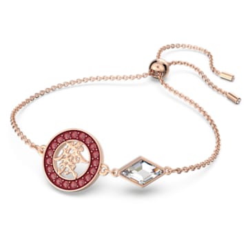 Alea bracelet, Red, Rose gold-tone plated - Swarovski, 5647992