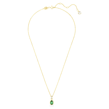 Obesek Stilla, Hruškasti rez, Zelen, PVD zlatega odtenka - Swarovski, 5648751