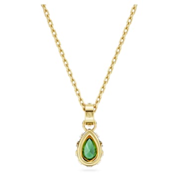 Stilla pendant, Pear cut, Green, Gold-tone plated - Swarovski, 5648751