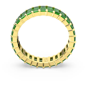 Matrix gyűrű, Baguette metszés, Zöld, Aranytónusú bevonattal - Swarovski, 5648909