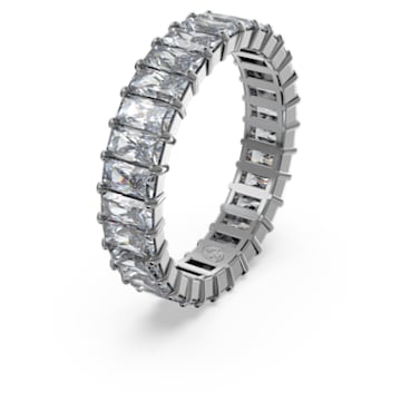 Matrix ring, Baguette-slijpvorm, Grijs, Ruthenium toplaag - Swarovski, 5648914