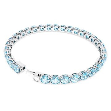 Zapestnica Matrix Tennis, Okrogli rez, Srednja, Modra, Prevleka iz rodija - Swarovski, 5648927